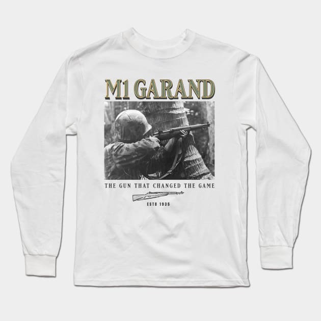 World War 2 Weapon M1 Garand Rifle Long Sleeve T-Shirt by Distant War